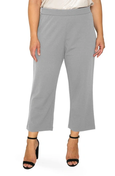 Standards & Practices High Waist Stretch Crepe Crop Pants In Light Grey
