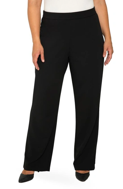 Standards & Practices High Waist Stretch Crepe Trousers In Black