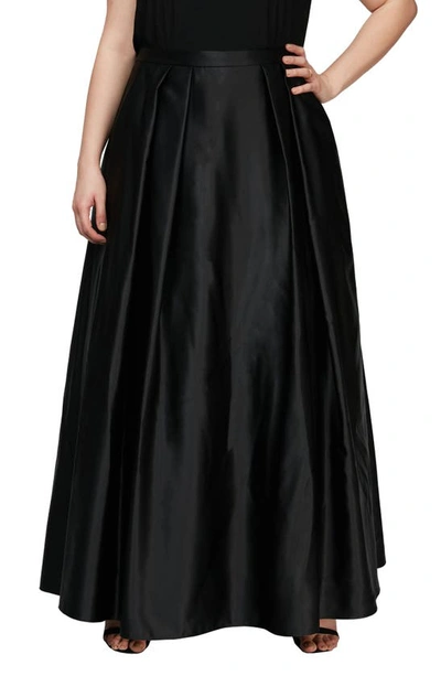 Alex Evenings Plus Size Satin Ball Gown Skirt In Black