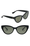 Electric Indio 58mm Polarized Cat Eye Sunglasses In Gloss Black/ Grey