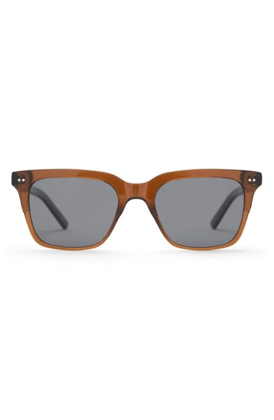 Diff Billie 52mm Polarized Square Sunglasses In Whiskey/ Grey