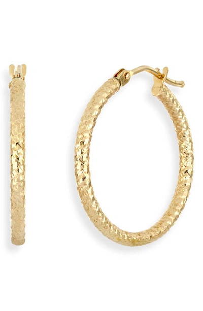Bony Levy 14k Gold Textured Hoop Earrings In Yellow Gold