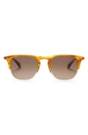 Diff Maxwell 49mm Polarized Round Lens Sunglasses In Desert Sand/ Brown Gradient