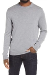 Nordstrom Men's Shop Washable Merino Crewneck Sweater In Grey Alloy Heather