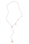 Adornia Nasty Lariat Necklace In Pink/ Gold