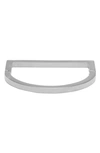 Knotty D-shaped Bracelet In Rhodium Silver