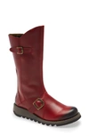 Fly London Mes Boot In Red Leather