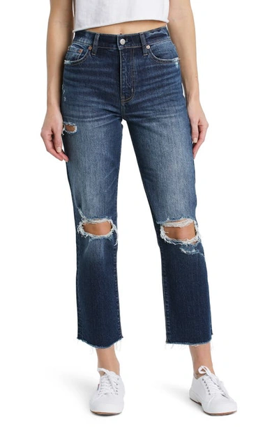 Daze Straight Up Ripped High Waist Crop Jeans In Too Late