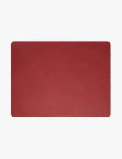 Lind Dna Nupo Rectangle Leather Placemat In Red