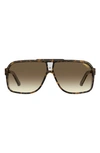 Carrera Eyewear Grand Prix 2 64mm Oversize Aviator Sunglasses In Dark Havana/ Brown Gradient