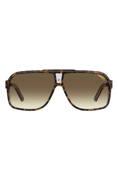 Carrera Eyewear Grand Prix 2 64mm Oversize Aviator Sunglasses In Dark Havana/ Brown Gradient