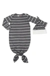 Baby Grey By Everly Grey Babies' Gown & Hat Set In Charcoal
