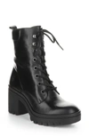 Fly London Tiel Combat Boot In Black Leather