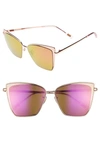 Diff Becky 57mm Sunglasses In Rose Gold/ Pink