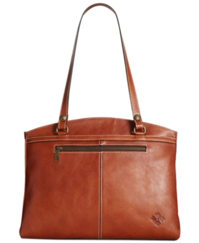 Patricia Nash Poppy Smooth Leather Shoulder Bag In Tan/gold