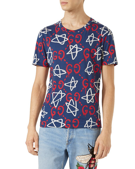 Gucci Ghost Star T-shirt, Navy | ModeSens