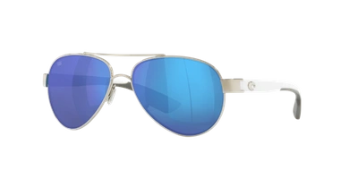Costa Del Mar Loreto Polarized Blue Mirror Aviator Sunglasses Lr 21 Obmglp In Blue,white