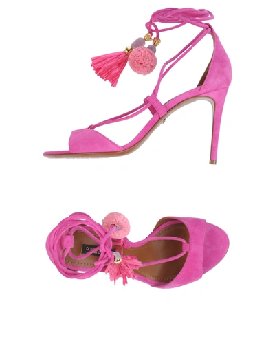 Dolce & Gabbana Suede Sandals In Light Purple