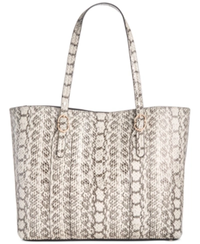 Alfani Work Tote, Created For Macy's In White Snake/gold