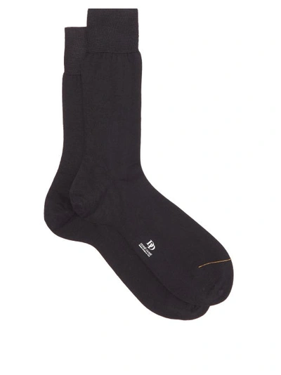 Dore Dore Hand-grafted Wool-blend Socks In Black