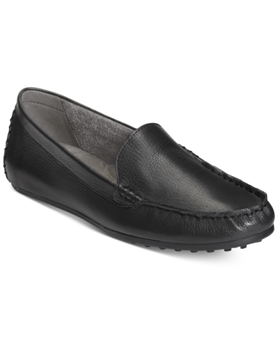 Aerosoles Women's Over Drive Driving Style Loafers In Black Leather