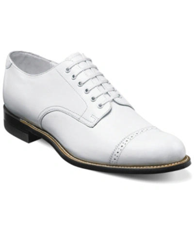 Stacy Adams Madison Mens Leather Lace Up Cap Toe Oxfords In White