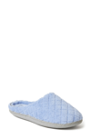 Dearfoams Womens Leslie Quilted Microfiber Terry Memory Foam Clog Slipper In Iceberg