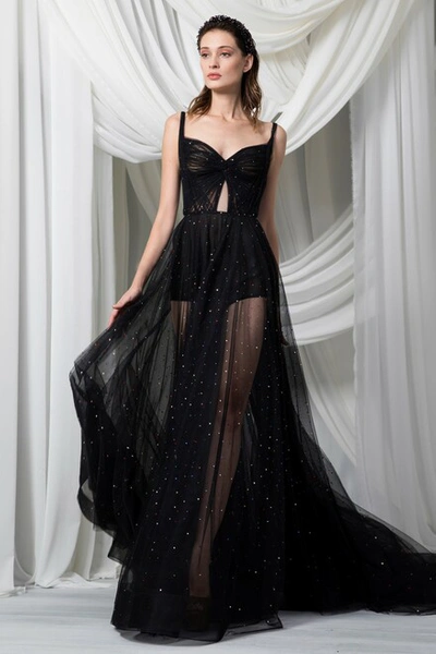 Tony Ward Sleeveless Keyhole Tulle Gown