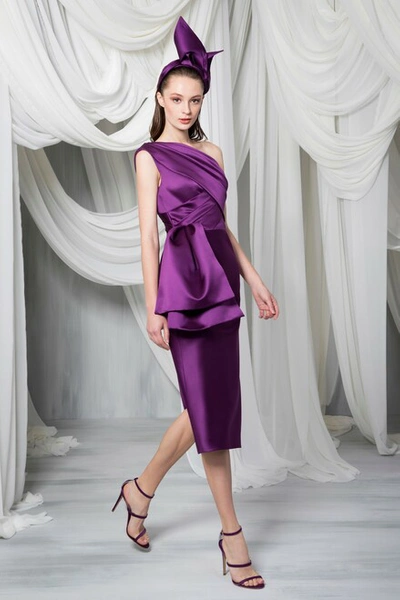 Tony Ward One Shoulder Satin Duchesse Dress