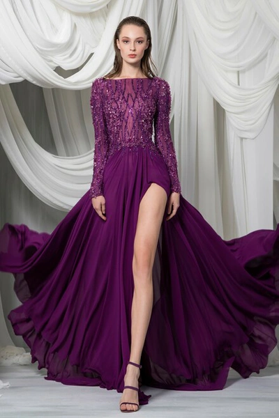 Tony Ward Long Sleeve Georgette Gown