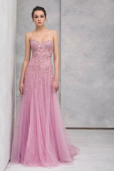Tony Ward Strapless Lace Gown