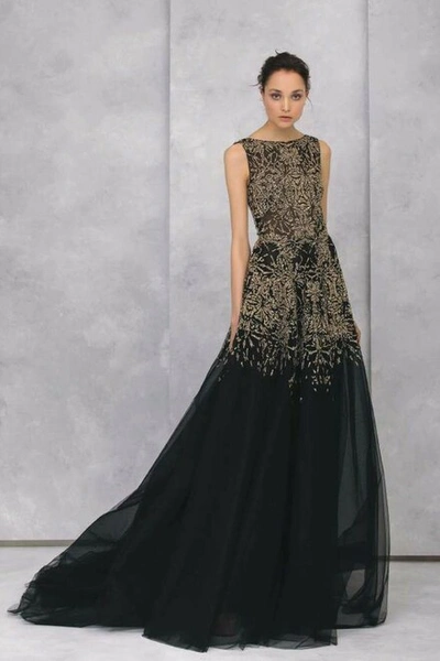 Tony Ward Handmade Embroidered Sleeveless Gown