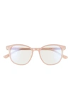 Quay Blueprint 48mm Blue Light Filtering Glasses In Blush/ Clear Blue Light