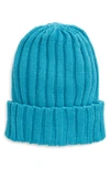 Rainbow Unicorn Birthday Surprise Freya Ribbed Beanie In Bright Blue