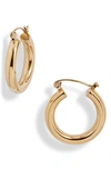Knotty Mini Classic Tube Hoop Earrings In Gold