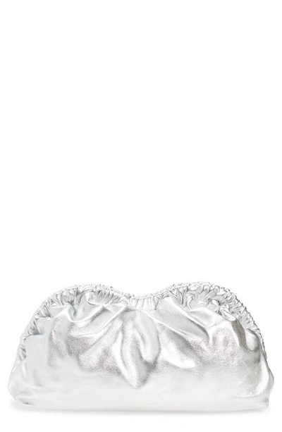 Mansur Gavriel Cloud Lambskin Clutch In Silver