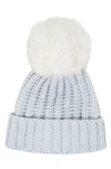 Ice Blue/ White Pom