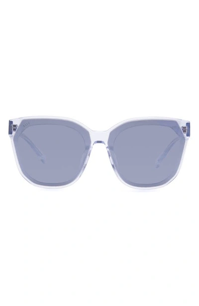 Diff Gia 62mm Oversize Square Sunglasses In Clear Crystal/ Grey