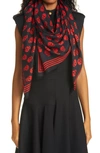 Alexander Mcqueen Skull Print Modal Scarf In 1074 Black/red