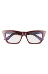 Quay Prove It 52mm Cat Eye Blue Light Filtering Glasses In Pink Tort/ Clear