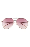 Longchamp Classic 59mm Gradient Aviator Sunglasses In Rose Gold/ Rose Gradient