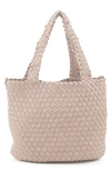 Mali + Lili Ray Convertible Woven Vegan Leather Tote In Mauve