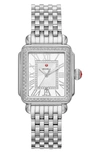 Michele Deco Madison Mid Diamond Bracelet Watch, 29mm X 31mm In Silver