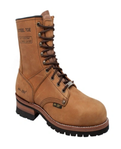 Adtec Men's 9" Steel Toe Logger Boot Men's Shoes In Camel