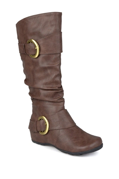 Journee Collection Journee Women's Extra Wide Calf Paris Boot In Brown