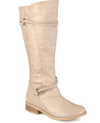 Journee Collection Harley Buckle Tall Boot In Stone