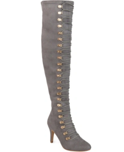 Journee Collection Trill Womens Tall Dressy Thigh-high Boots In Grey