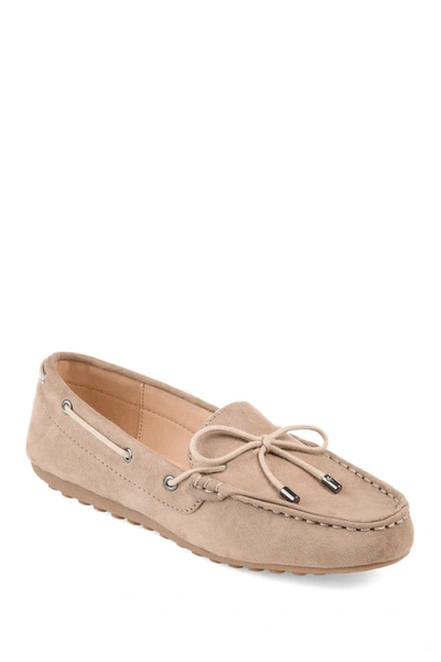Journee Collection Thatch Womens Suede Slip On Loafers In Taupe