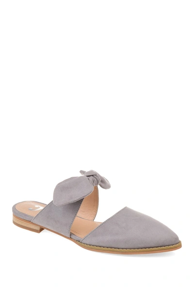 Journee Collection Women's Telulah Bow Slip On Flat Mules In Gray