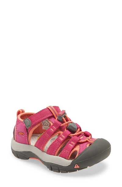 Keen Kids' Newport H2 Water Friendly Sandal In Berry/ Fusion Coral